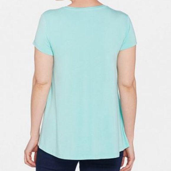 H by Halston V-Neck Top with Forward Notch Detail - Picture 2 of 2
